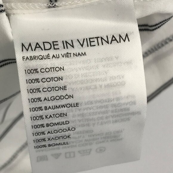 Club Monaco Mens Short Sleeve Refined Stripe T-Shirt White Black XL NEW - Picture 5 of 6